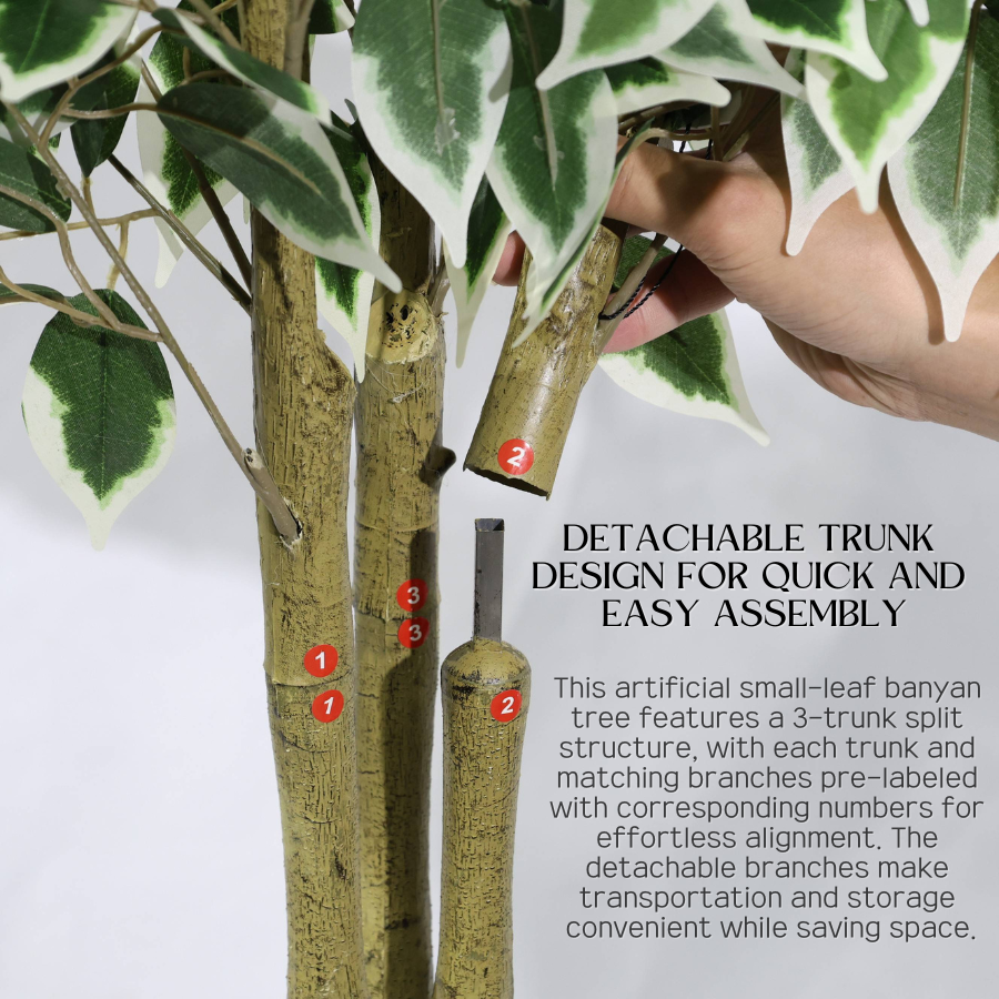 170cm Detachable Faux Banyan Tree Modern Style Artificial Ficus Plant