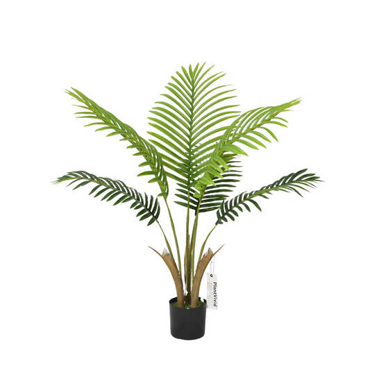 Palma Artificiale 90cm, Pianta Finta Tropicale Verde in Vaso con Foglie in Plastica per Decorazione Casa Natale