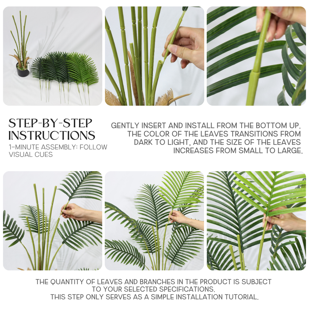 Τεχνητός Φοίνικας Areca 120cm με 9 Πράσινα Φύλλα, Ψεύτικο Φυτό Τροπική Διακόσμηση, Γραφείο, Σπίτι,