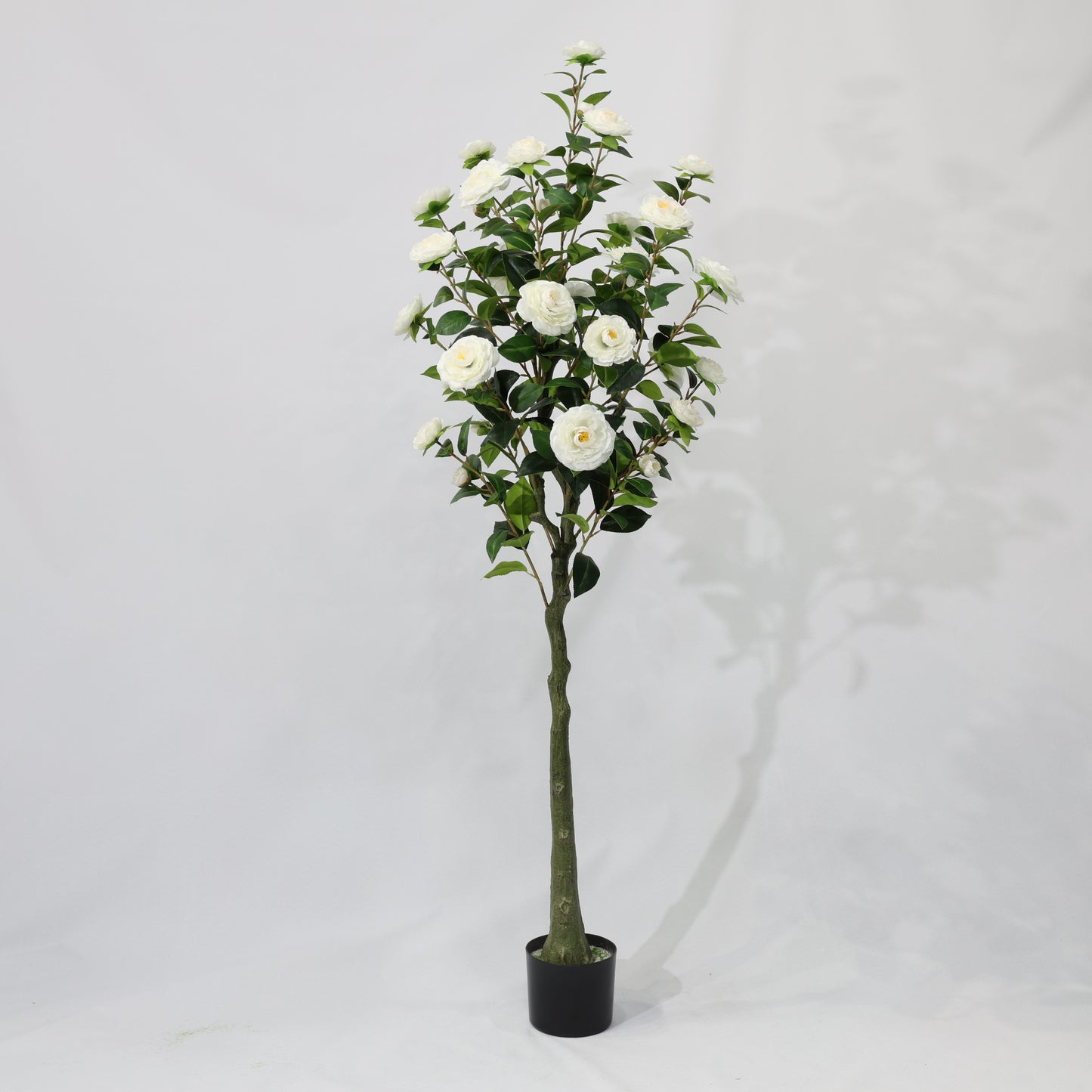 150cm Artificial Camellia Tree White Blooms Non-Detachable Faux Plant
