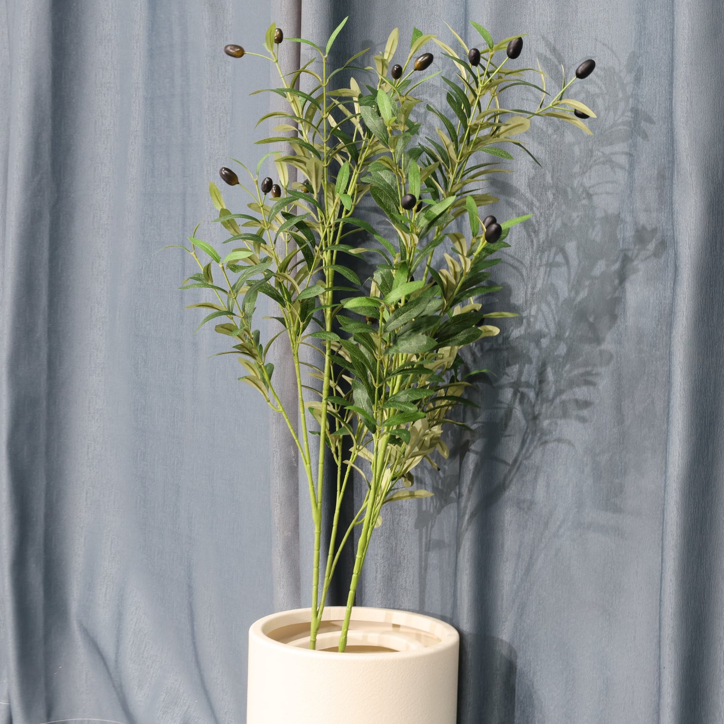 2 Pcs 100cm Artificial Olive Branches Green UV-Resistant Faux plant