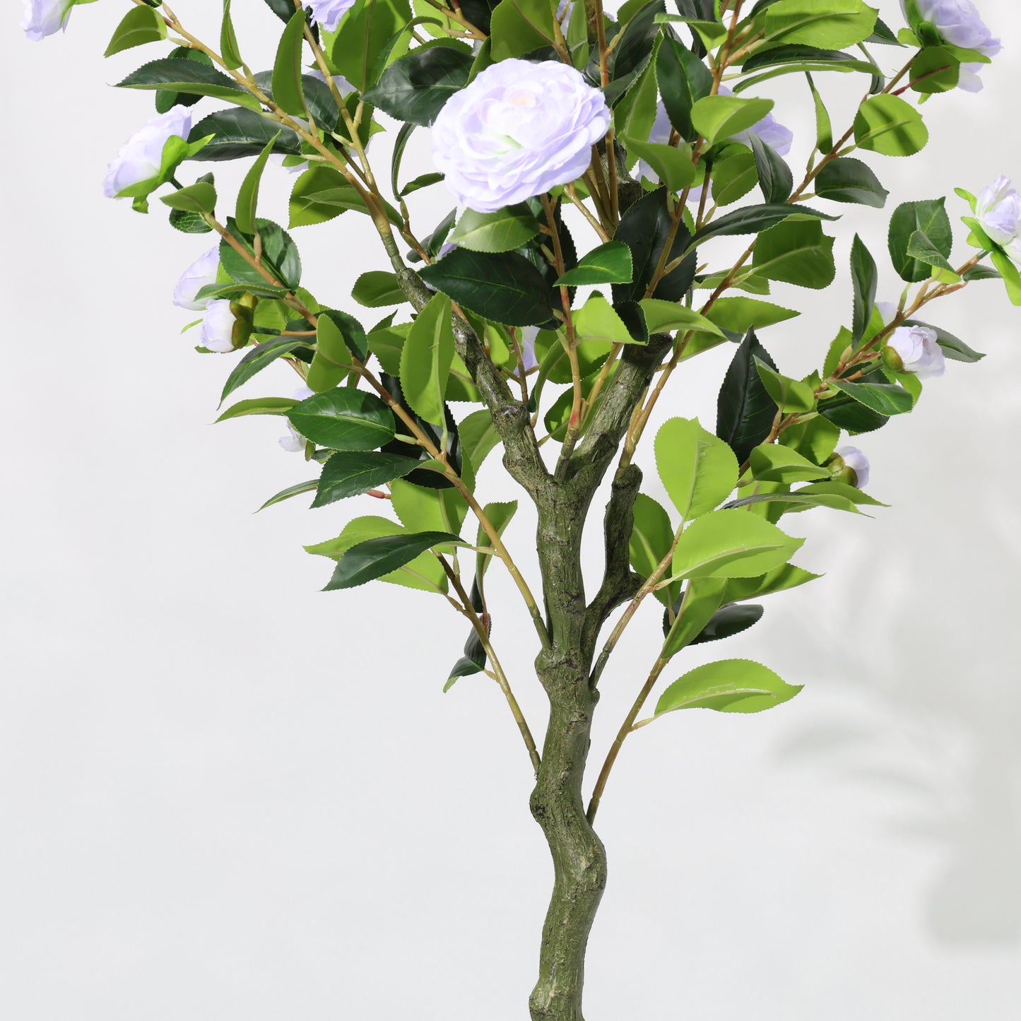 150cm Artificial Camellia Tree Purple Blooms Realistic Faux Potted Plant