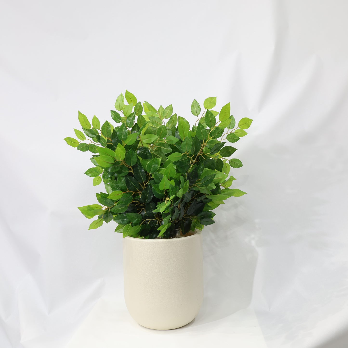 12 Pcs 55cm Artificial Ficus Leaves Stems Plastic Plant lifelike Leaf