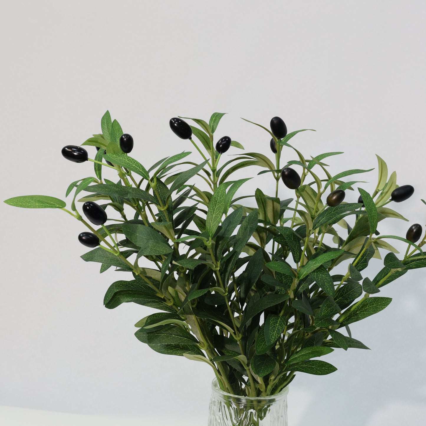 4 Pcs 45cm Artificial Olive Branches Bendable Stems UV-Resistant Faux Greenery