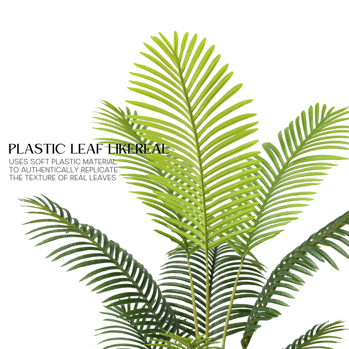 Τεχνητός φοίνικας Areca 180cm με 15 πράσινα φύλλα, ψεύτικο δέντρο τον κήπο του