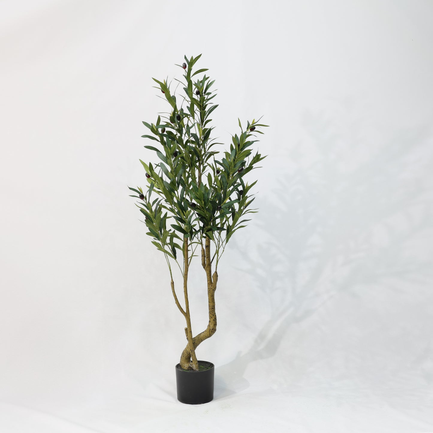 120cm Curved Trunk Artificial Olive Tree Detachable Potted Green Tree