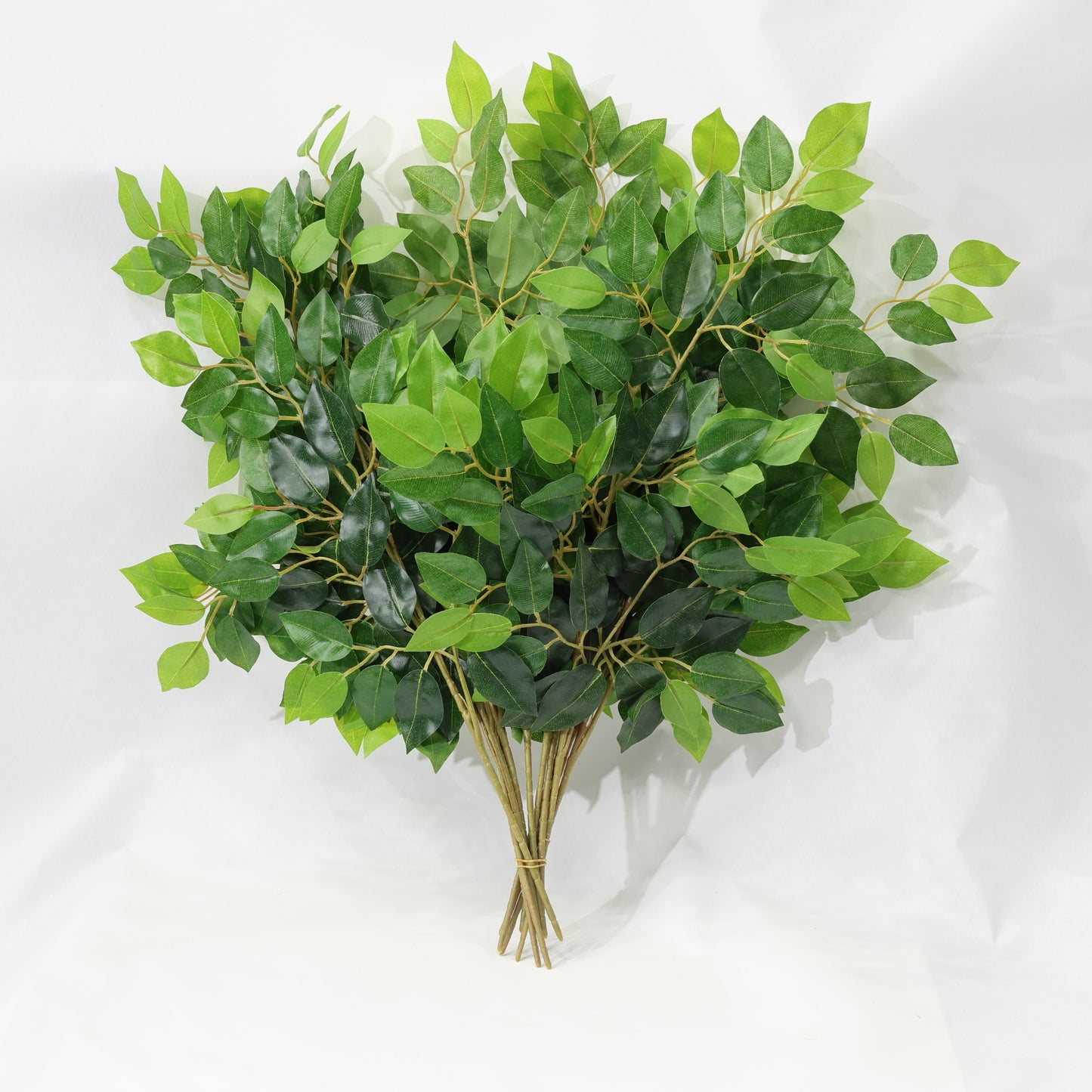 12 Pcs 55cm Artificial Ficus Leaves Stems Plastic Plant lifelike Leaf