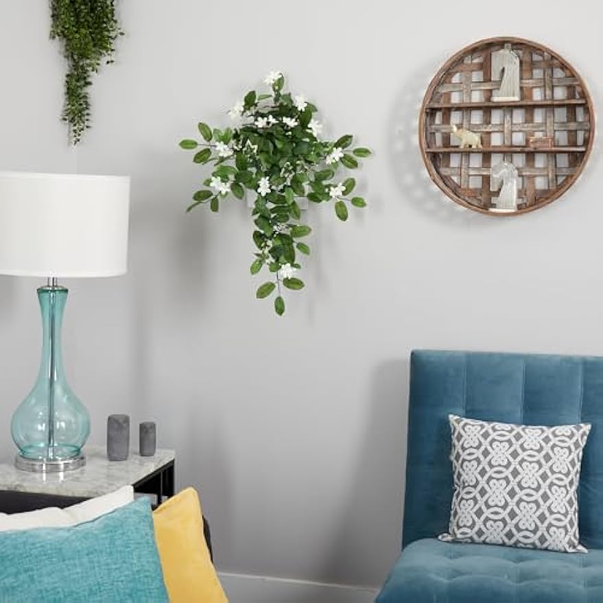 19” Mixed Stephanotis & Ivy Hanging Artificial Plant, Green, 4x7x19 (Set of 4)