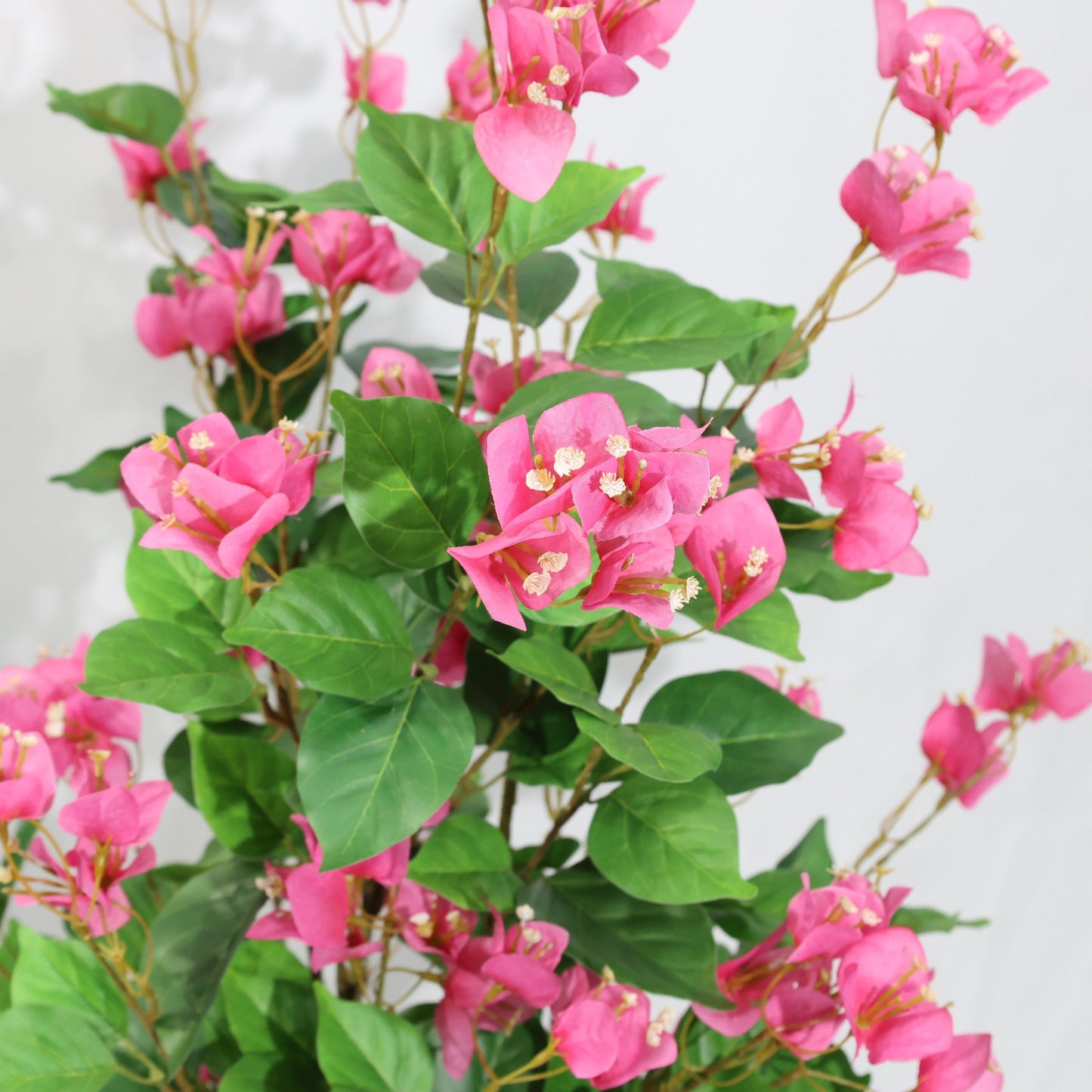 Bougainvillea Artificiale 130cm con Fiori Rossi Lussureggianti, Albero Finta Rimuovibile per Decorazione Negozio Natale