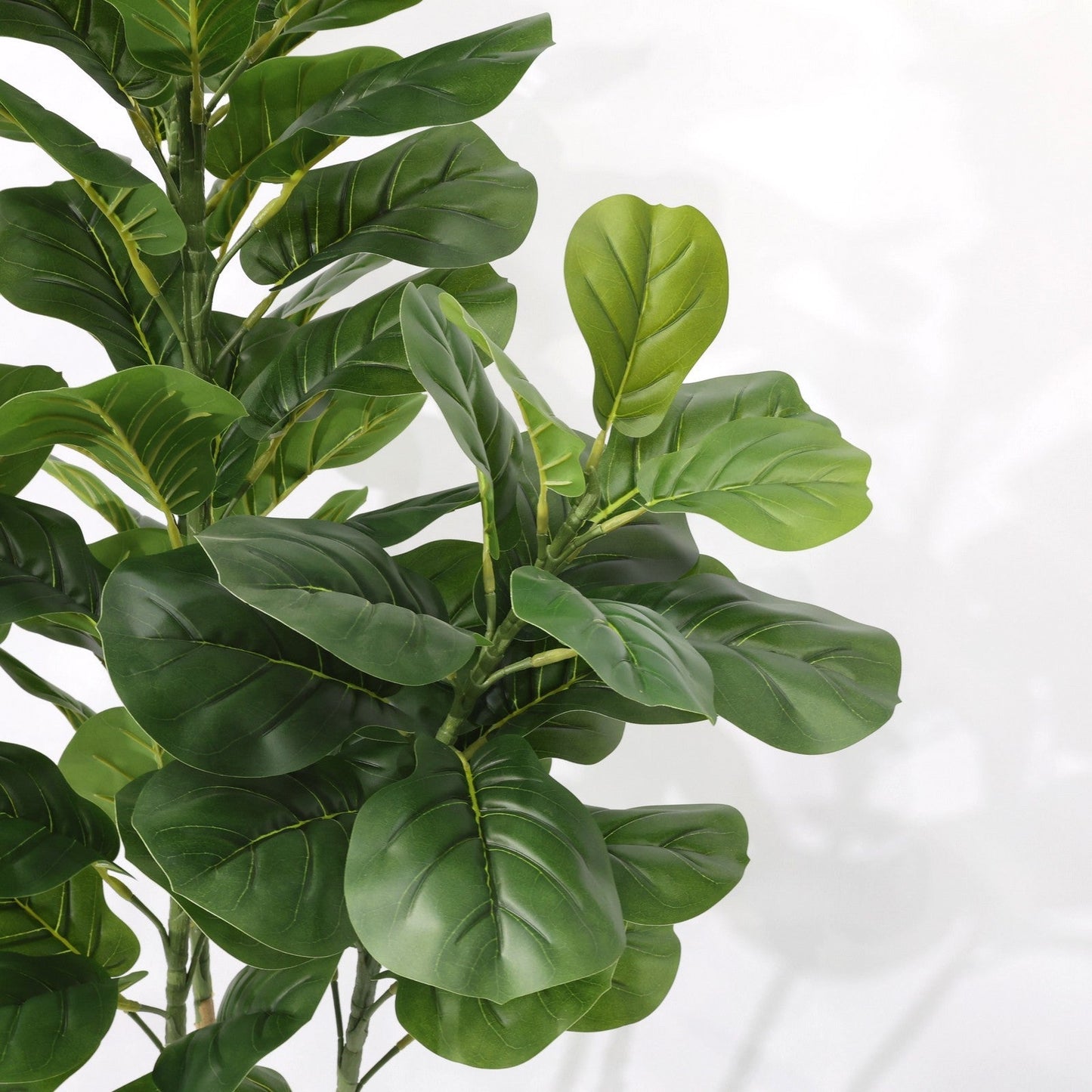 Ficus Lyrata Artificiale 170cm con 4 Tronchi e Grandi Foglie Verdi Scuro, Pianta Finta in Vaso per Decorazione Casa Ufficio Natale