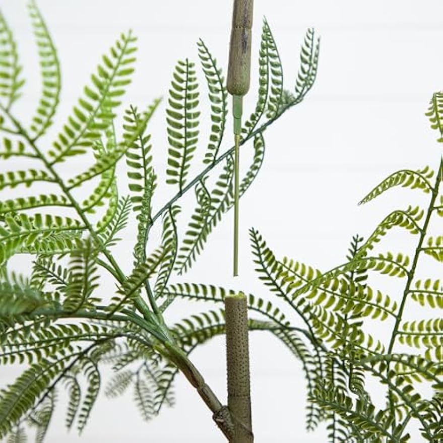 5ft Jacaranda Artificial Tree - Lifelike Green Leaves, Flexible Branches, Premium Craftsmanship, Includes Nursery Planter - Ideal for H