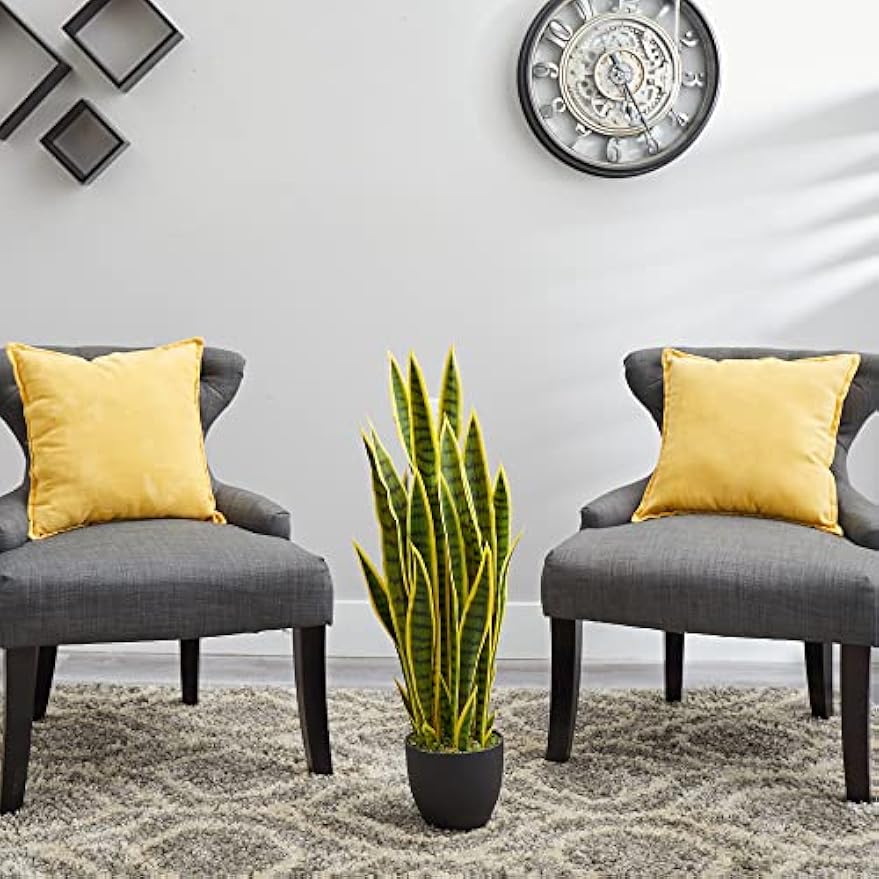 33” Sansevieria Artificial Silk Plants Green