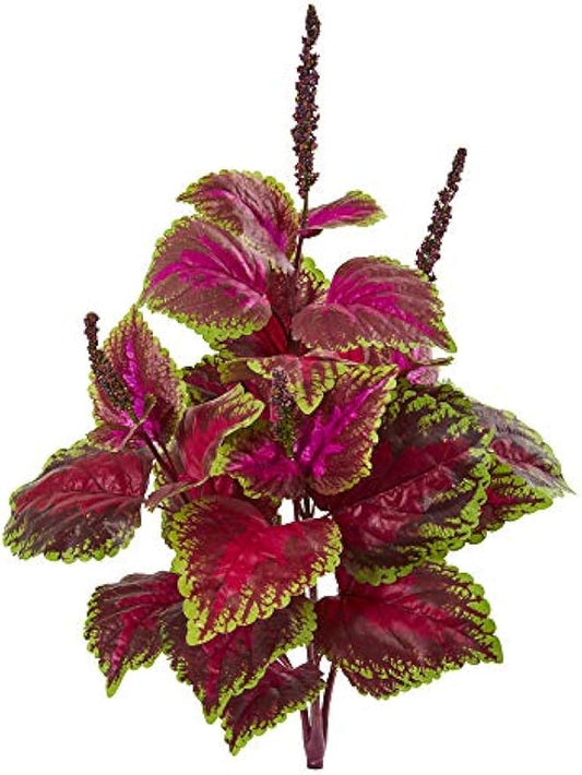 23” Coleus Bush Artificial (Set of 6) Silk Plants, Pink
