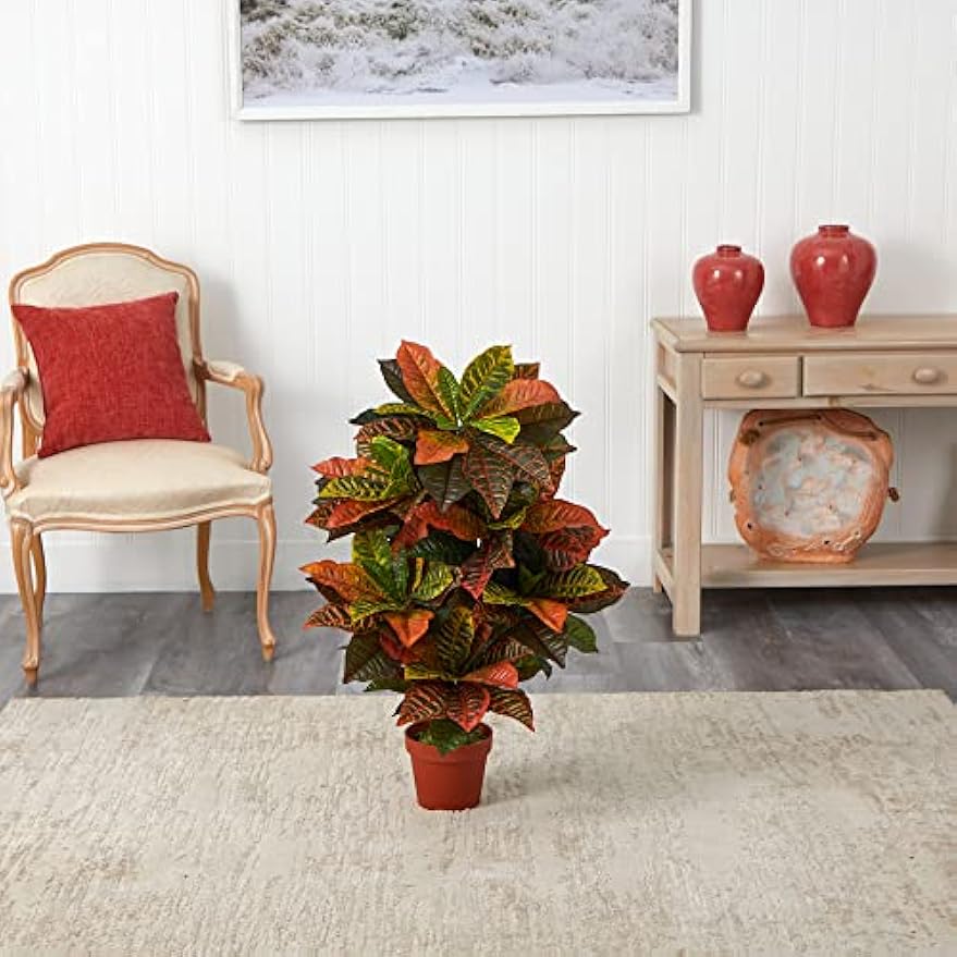 36in. Croton Artificial Plant (Real Touch)