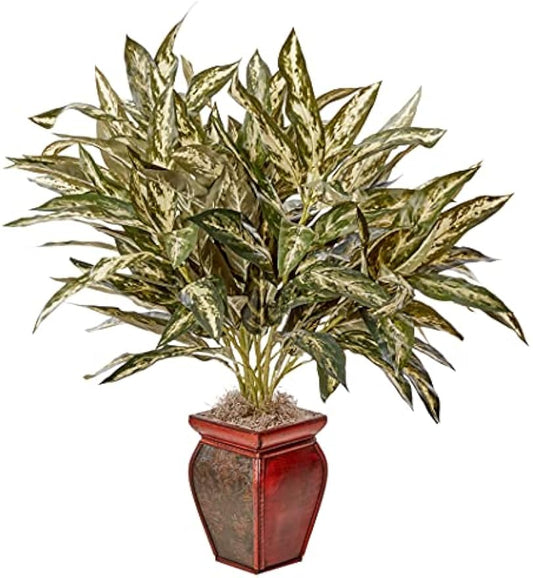 Aglaonema with Decorative Vase Silk Plant