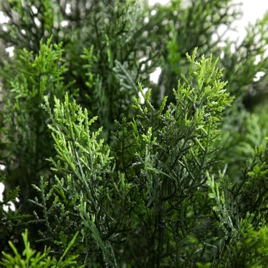 4-FT Artificial Cedar Bush, Indoor/Outdoor UV Resistant Faux Cedar Bush in Black Nursery for Front Porch Décor, Artificial Shrubs for O
