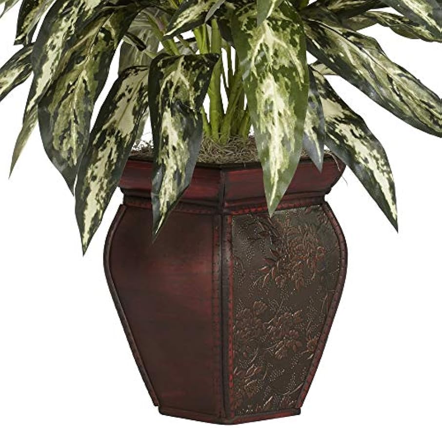 Aglaonema with Decorative Vase Silk Plant