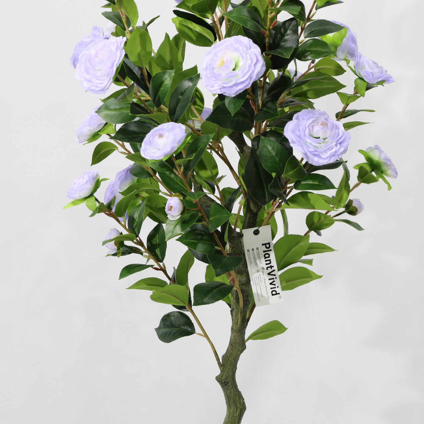 150cm Artificial Camellia Tree Purple Blooms Realistic Faux Potted Plant
