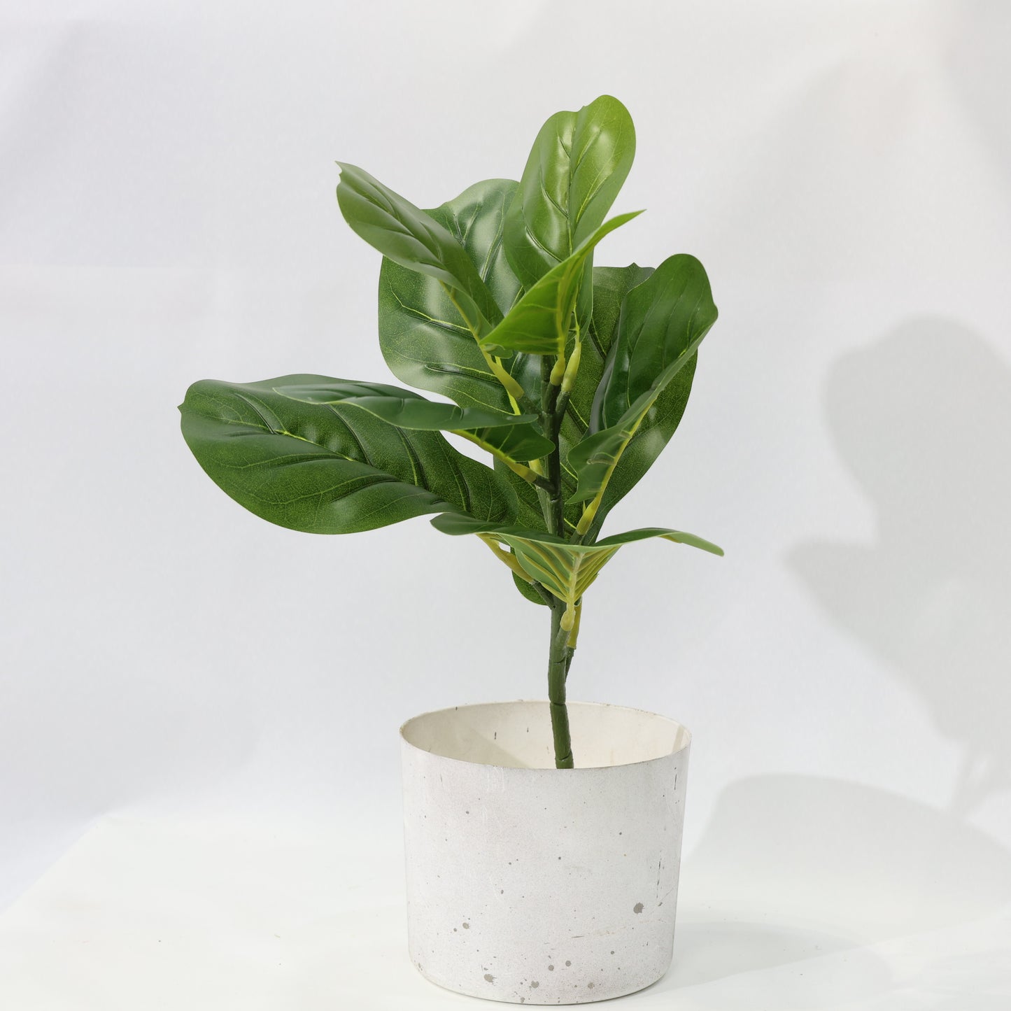 45cm Green Artificial Fiddle Leaf Fig Plant with 9 Lifelike Leaves Bendable Stem
