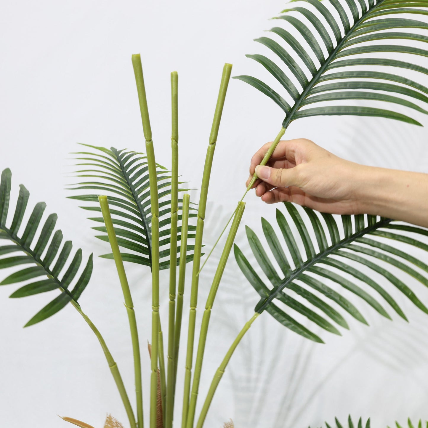 Τεχνητός Φοίνικας Areca 120cm με 9 Πράσινα Φύλλα, Ψεύτικο Φυτό Τροπική Διακόσμηση, Γραφείο, Σπίτι,