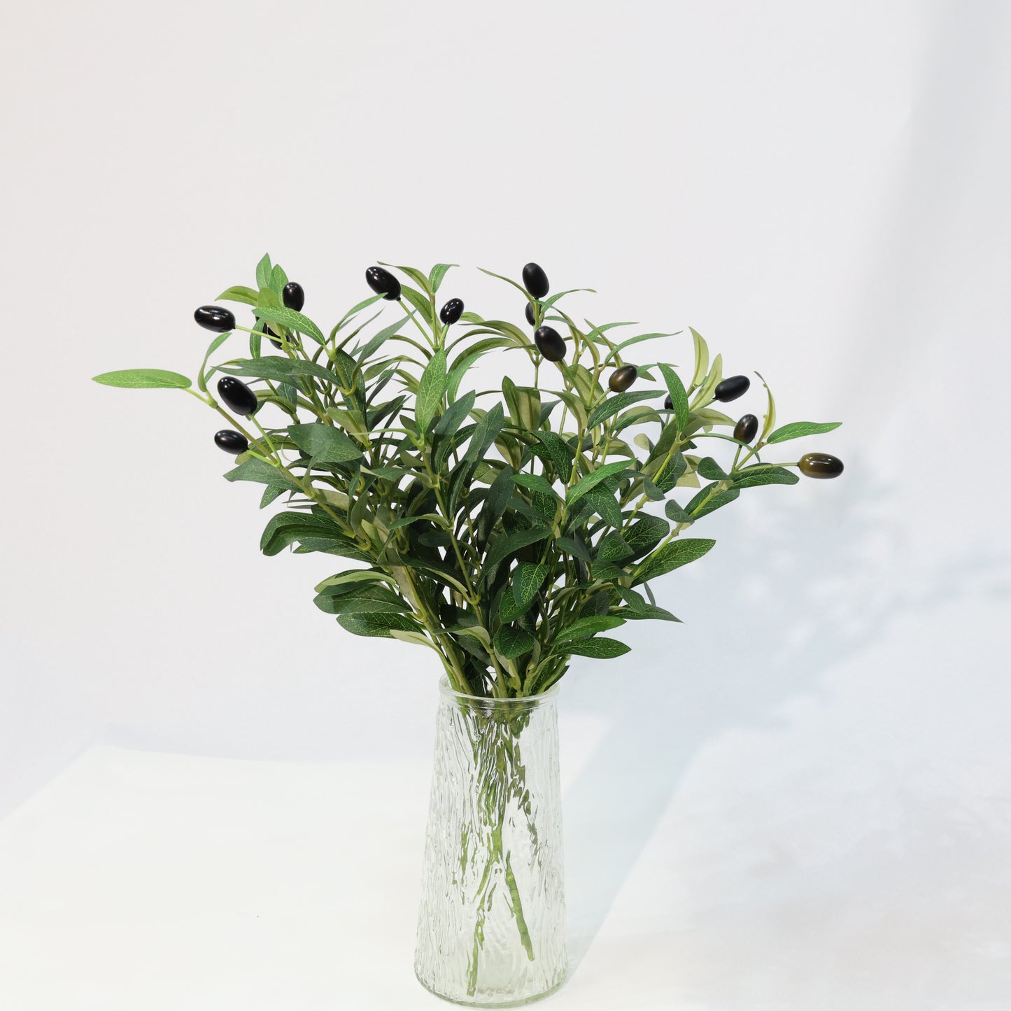 4 Pcs 45cm Artificial Olive Branches Bendable Stems UV-Resistant Faux Greenery