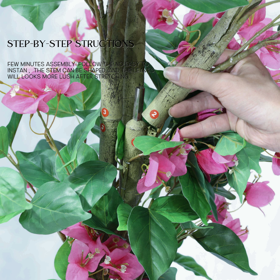180cm Plastic Flower Red Potted Artificial Bougainvillea Plant
