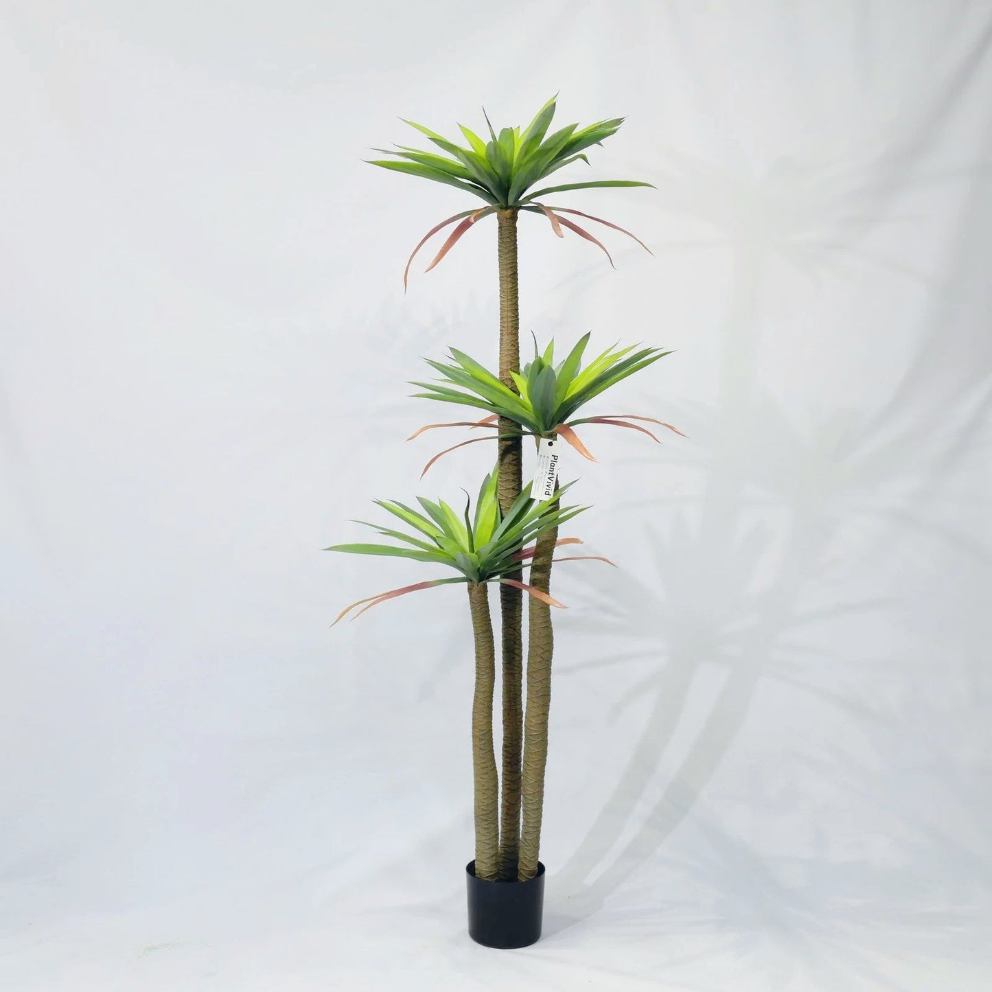Pianta di Drago Artificiale (Corn Plant) 180cm con 3 Tronchi, Pianta Finta Tropicale in Vaso per Decorazione Ufficio e Casa Natale