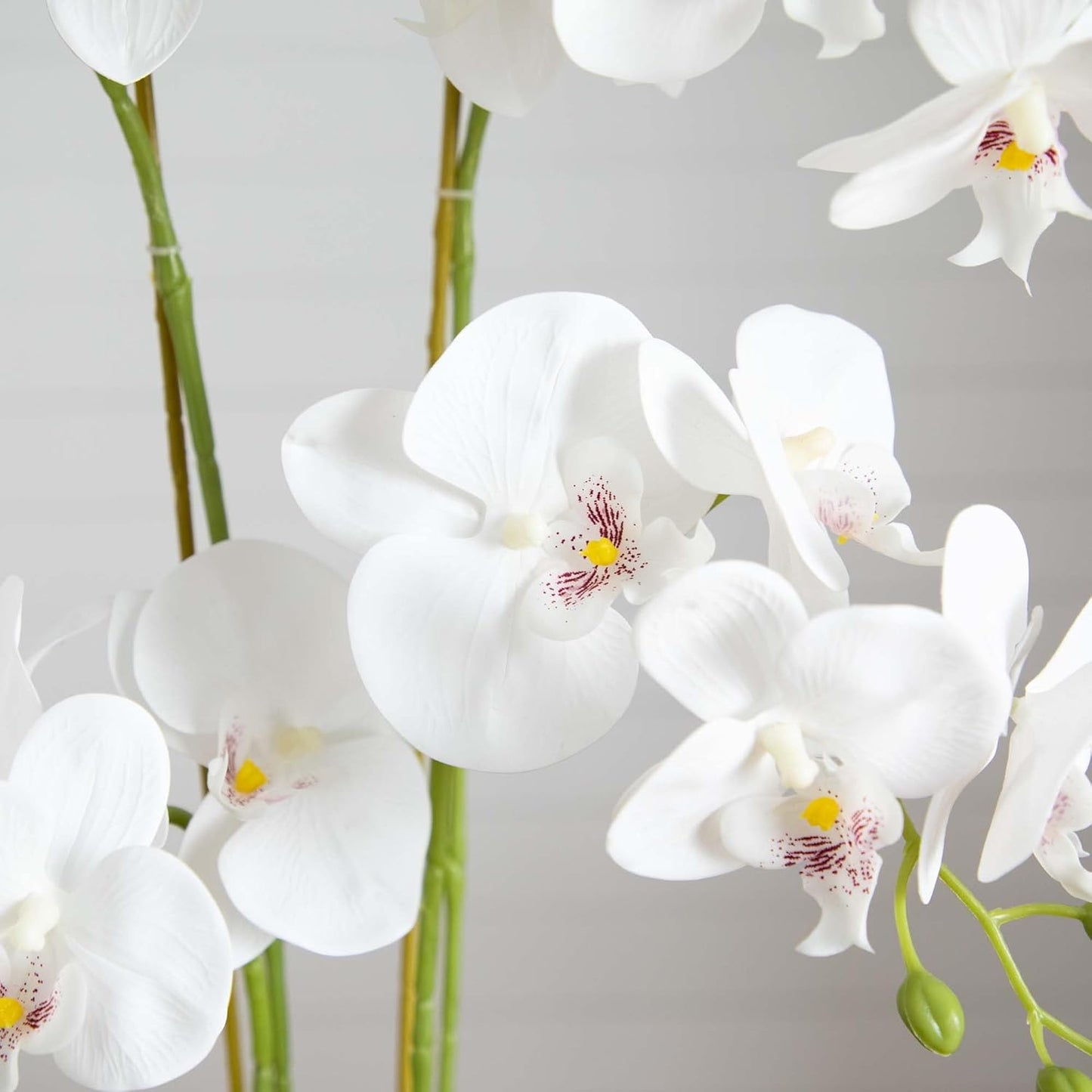 26-in Artificial Phalaenopsis Orchid Flower Arrangement in White Ceramic Decorative Planter, Fake Orchids That Look Real for Home & Off