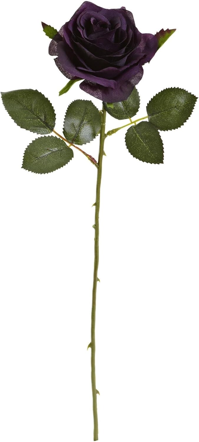 Nearly Natural 18in. Rose Flower (Set of 24) Artificial Plant, 18"H x 3.25"W x 3.25"D, Orange No50
