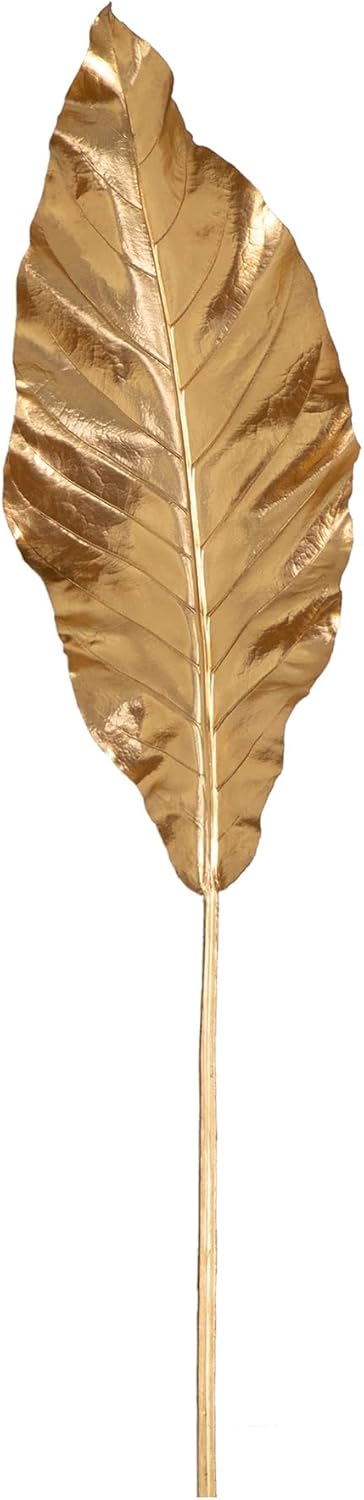 53-in Artificial Gold Travelers Palm Stems, Set of 3 Long Stem Artificial Palms for Home or Office Décor, Faux Travelers Palm Fronds fo