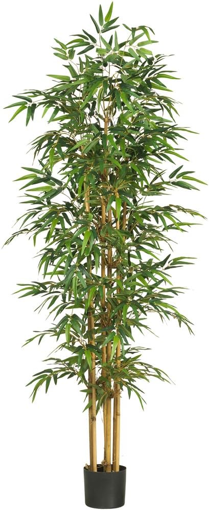 75-in Artificial Bamboo Tree, Fake Bamboo Plants with 7 Natural Trunks, 6.25-ft Tall Faux Plants for Indoor Home Decor with 1440 Realis