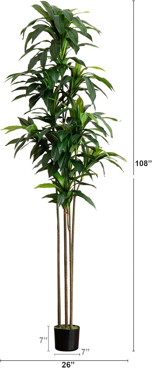9ft. Artificial Dracaena Tree with Real Touch Leaves No50