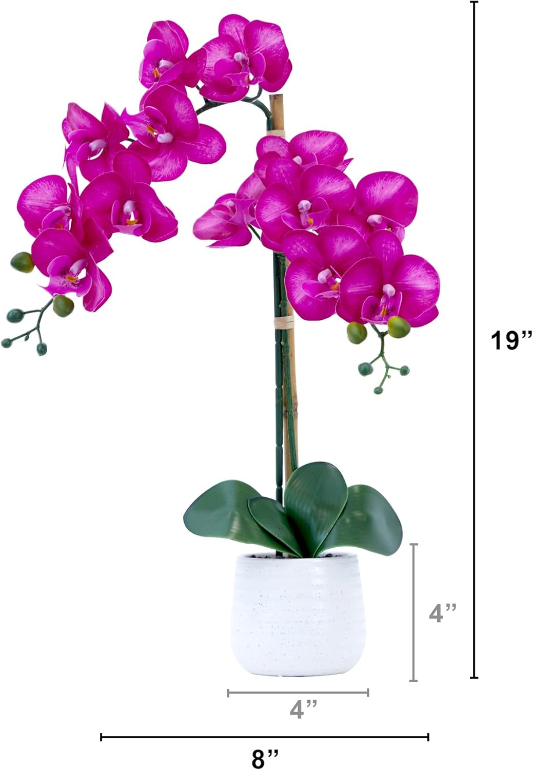 19in. Artificial Purple Orchid with Decorative Vase