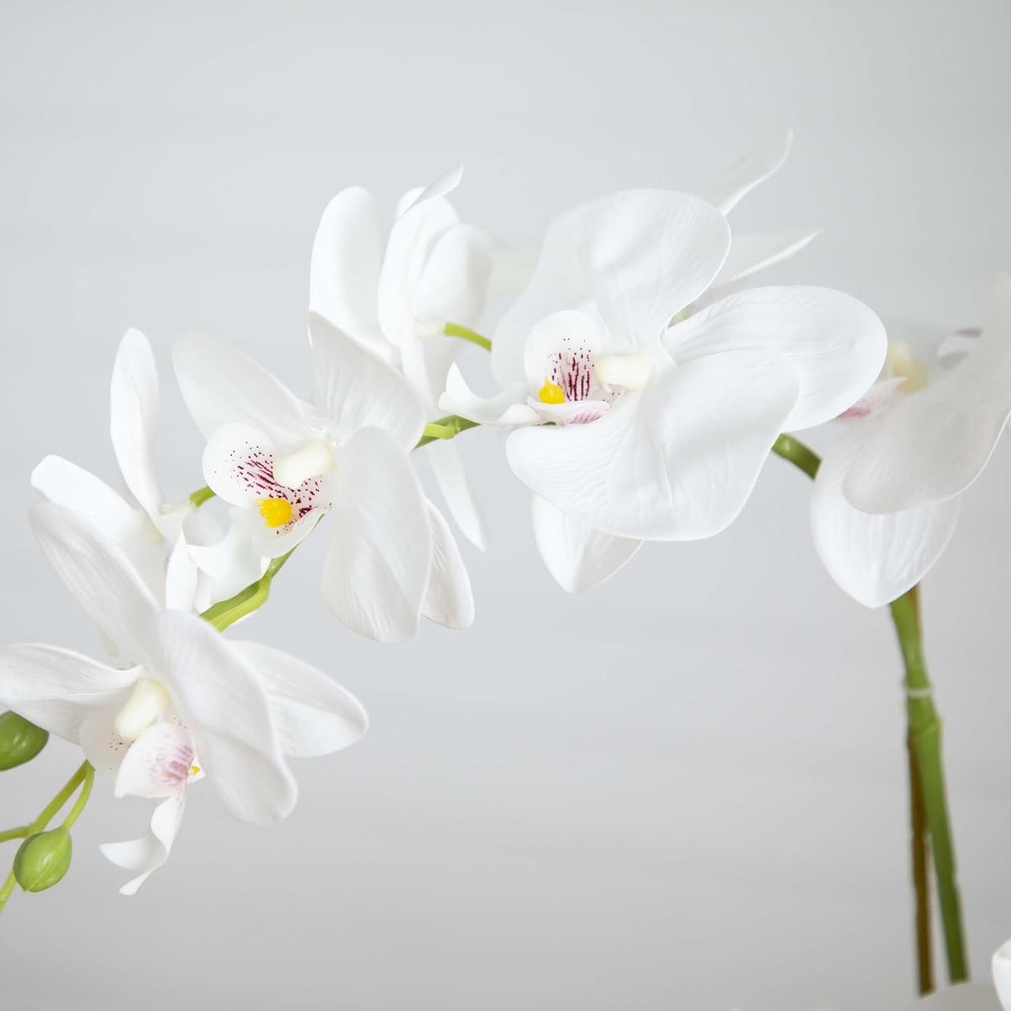 26-in Artificial Phalaenopsis Orchid Flower Arrangement in White Ceramic Decorative Planter, Fake Orchids That Look Real for Home & Off