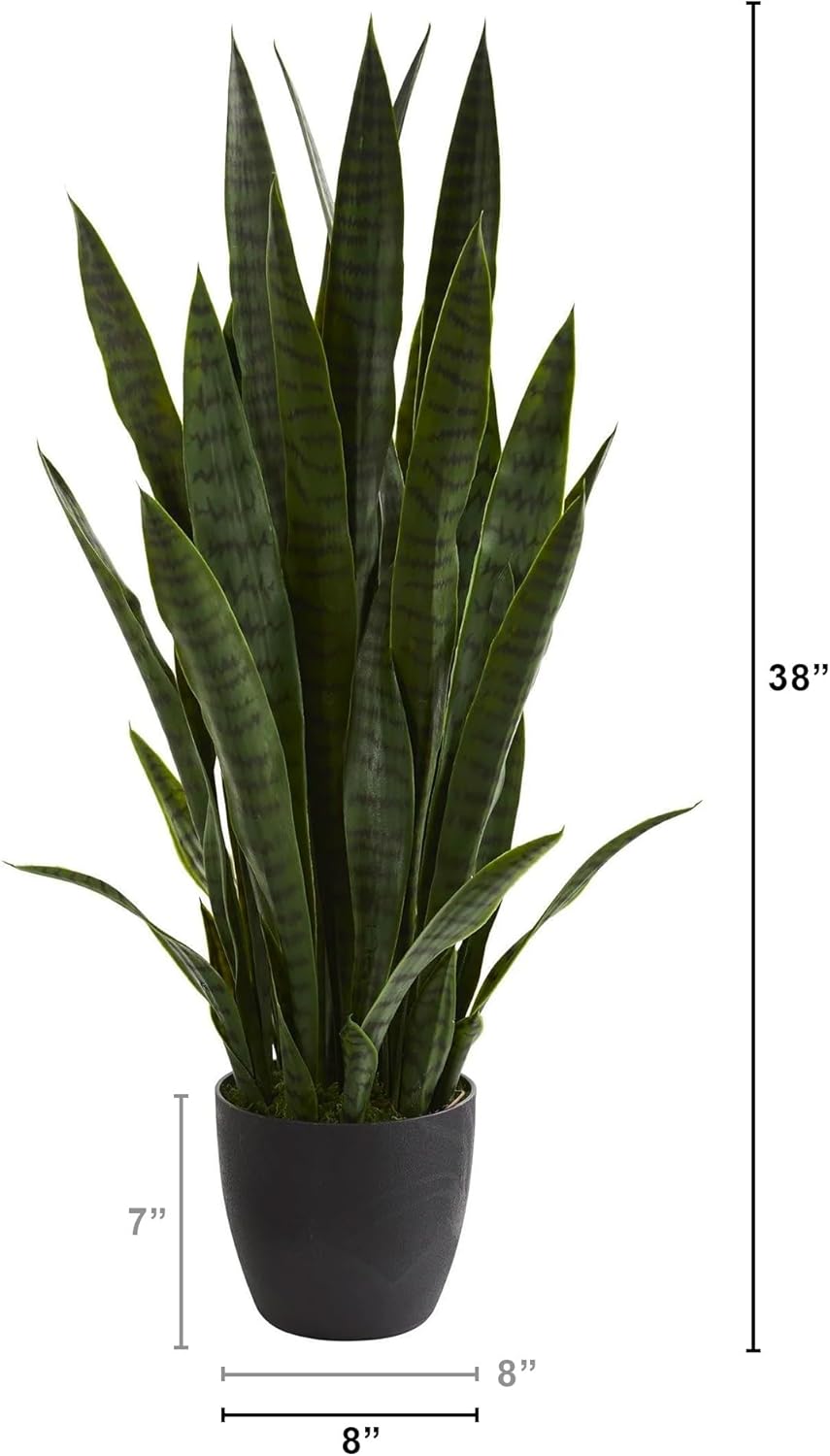 38 in. Sansevieria Artificial Silk Plants, Green No50
