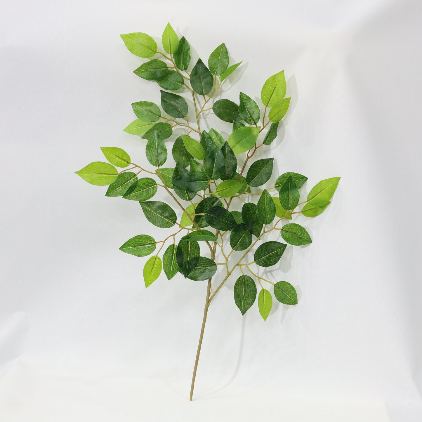 12 Pcs 55cm Artificial Ficus Leaves Stems Plastic Plant lifelike Leaf