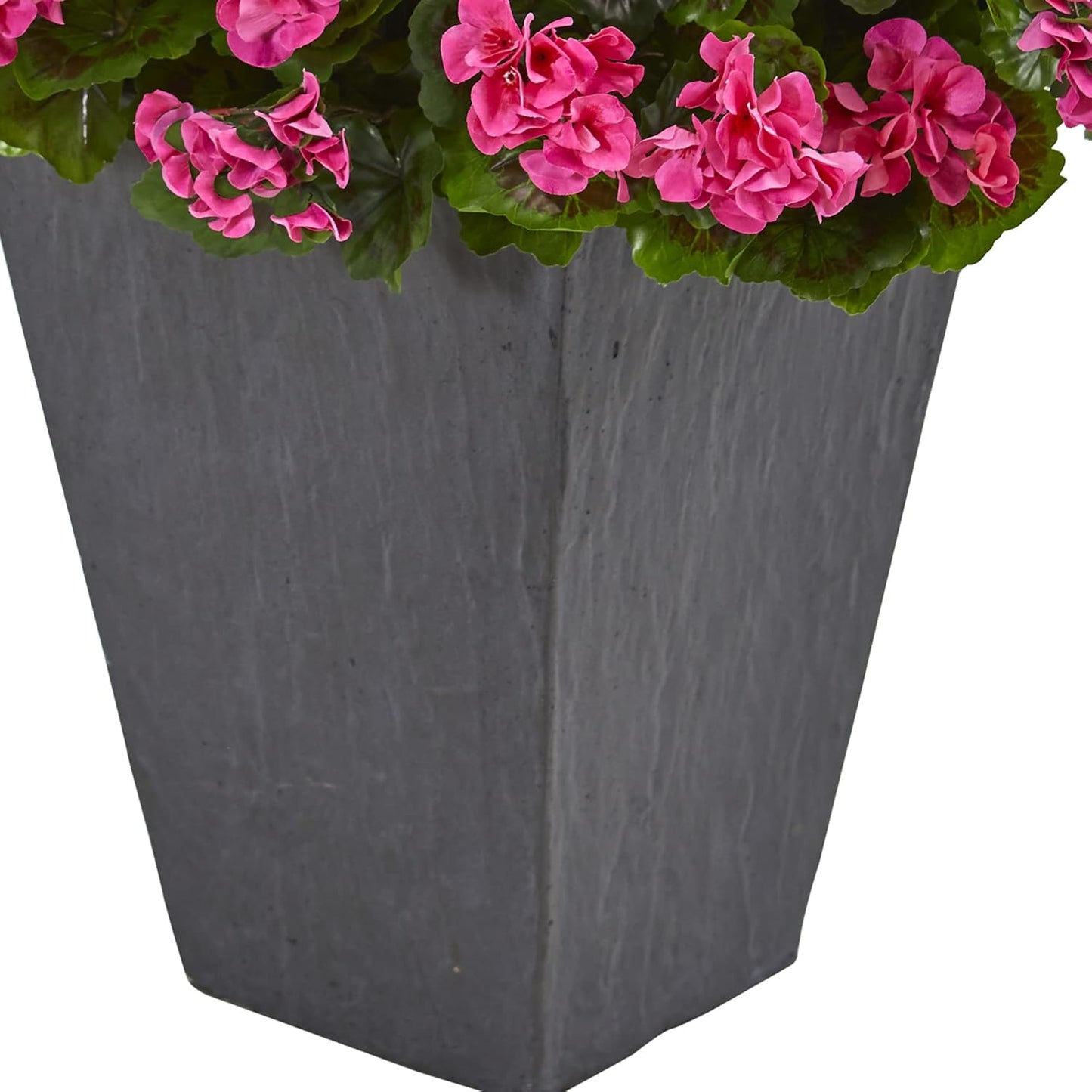 Geranium Artificial Plant in Slate Planter UV Resistant (Indoor/Outdoor) No50
