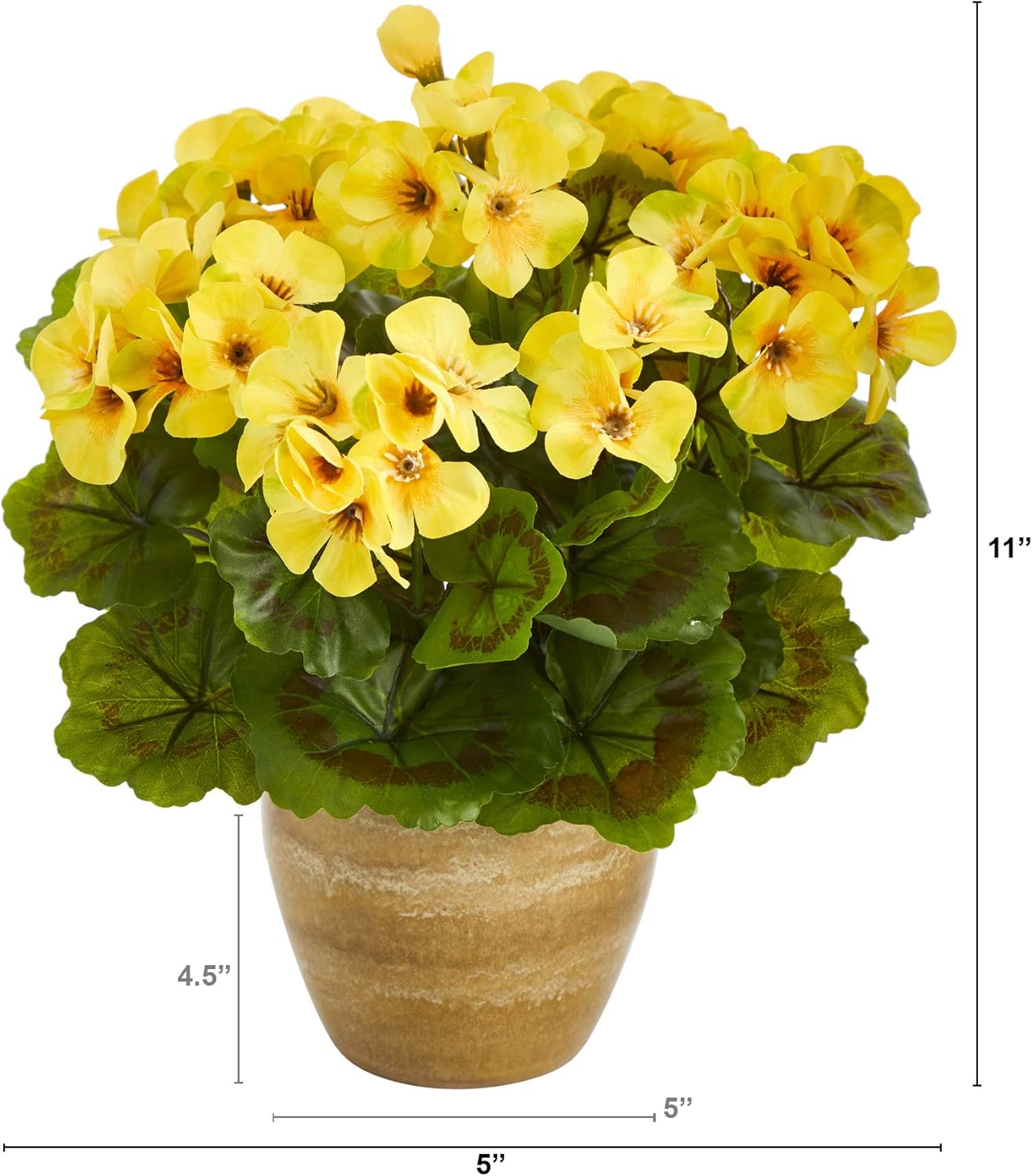 11in. Geranium Artificial Plant in Ceramic Planter UV Resistant (Indoor/Outdoor) No50