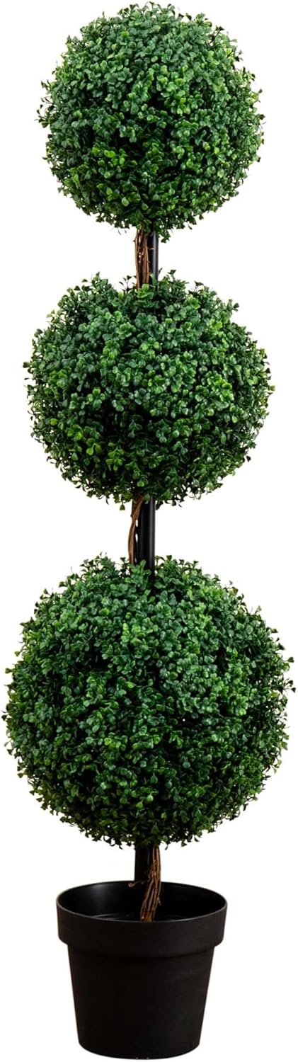4ft. Artificial Triple Ball Boxwood Topiary Tree (Indoor/Outdoor) No50