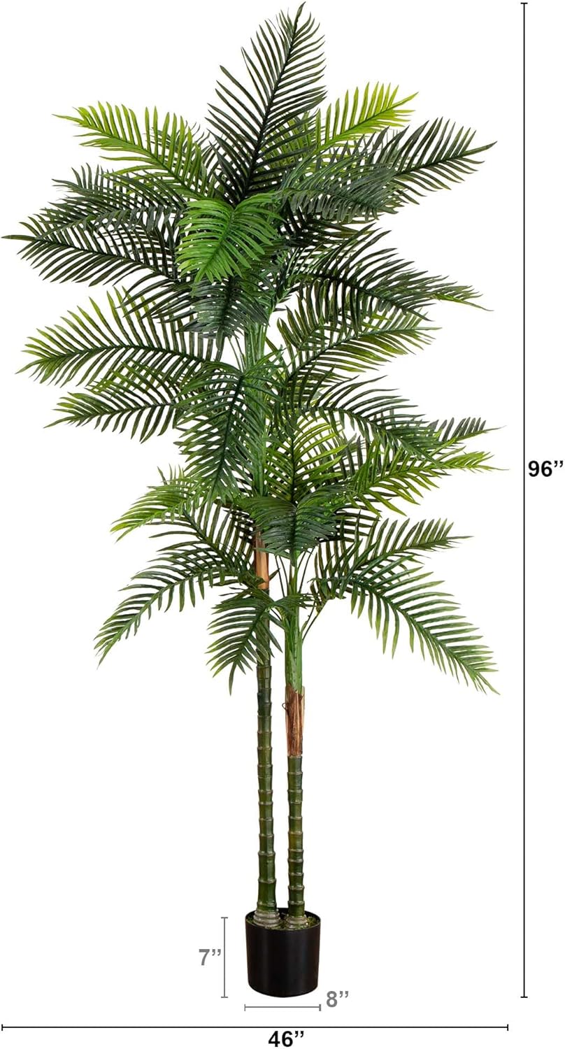 8ft. UV Resistant Artificial Double Robellini Palm Tree (Indoor/Outdoor) No50