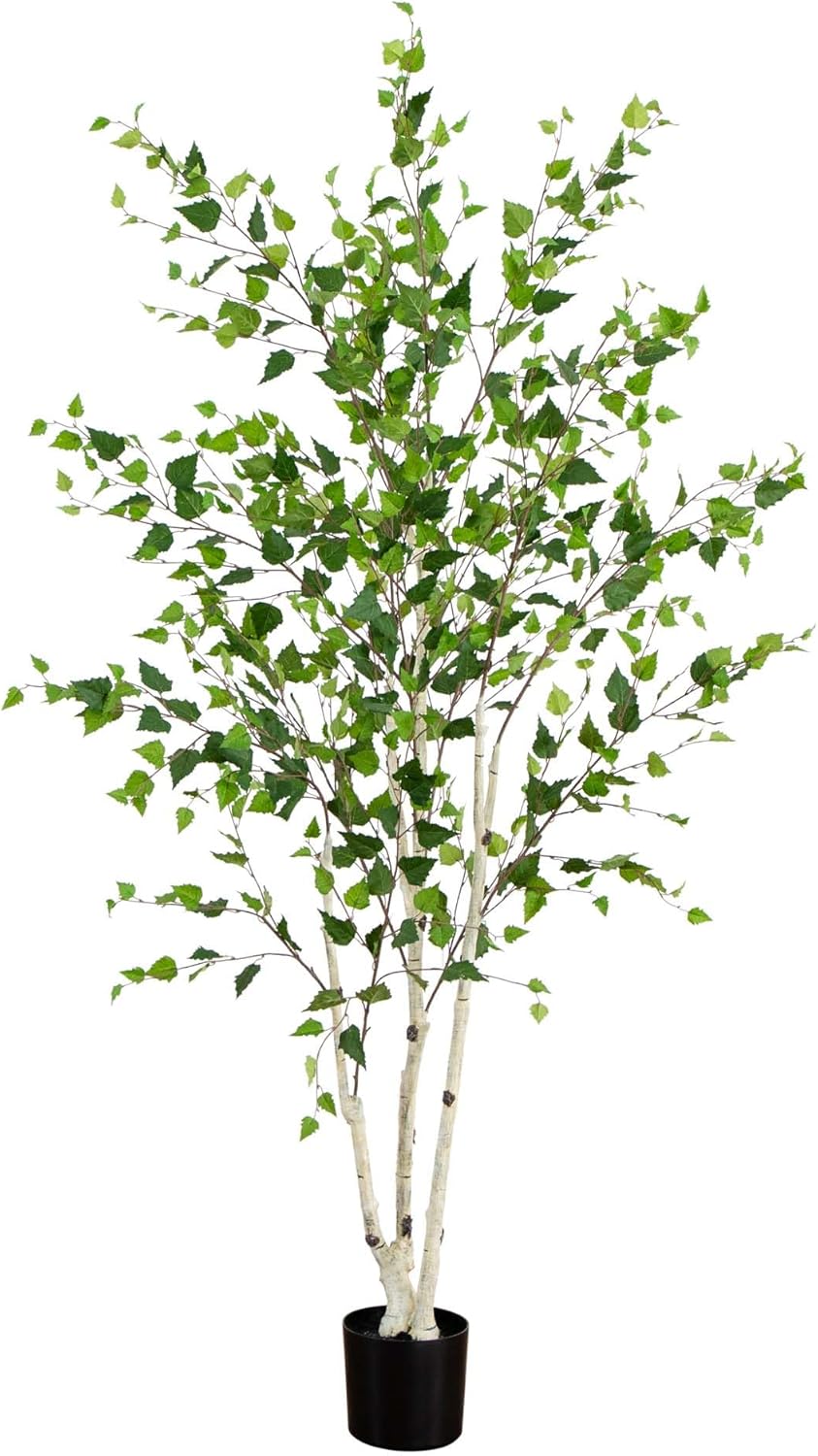 7ft. Artificial Birch Tree with Real Touch Leaves No50