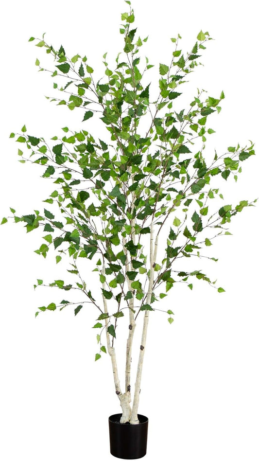 7ft. Artificial Birch Tree with Real Touch Leaves No50