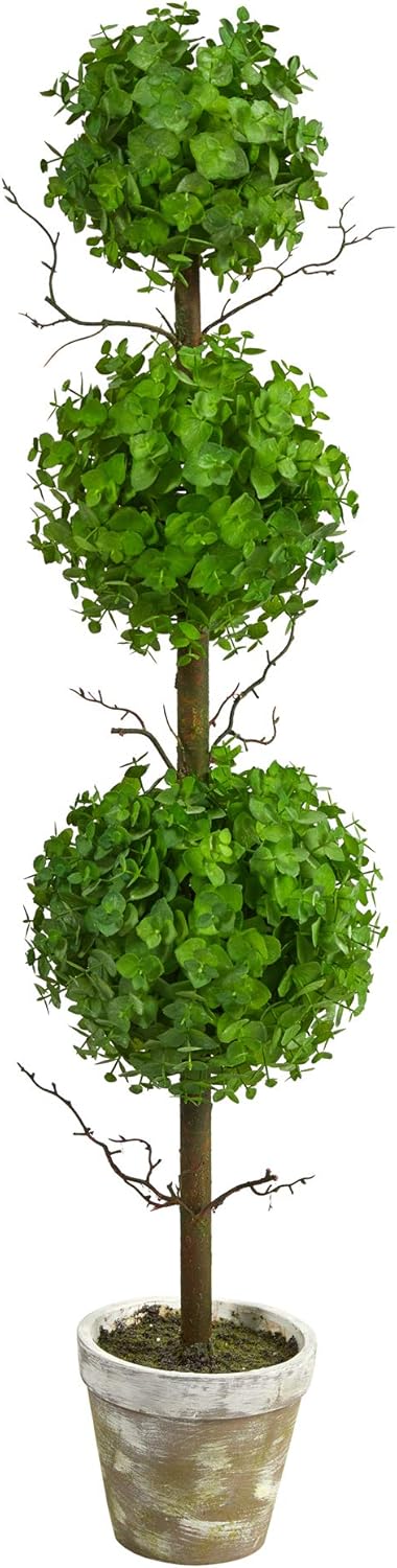 3ft. Eucalyptus Triple Ball Topiary Artificial Tree