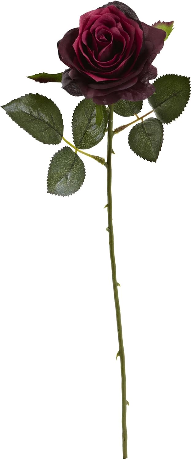 Nearly Natural 18in. Rose Flower (Set of 24) Artificial Plant, 18"H x 3.25"W x 3.25"D, Orange No50