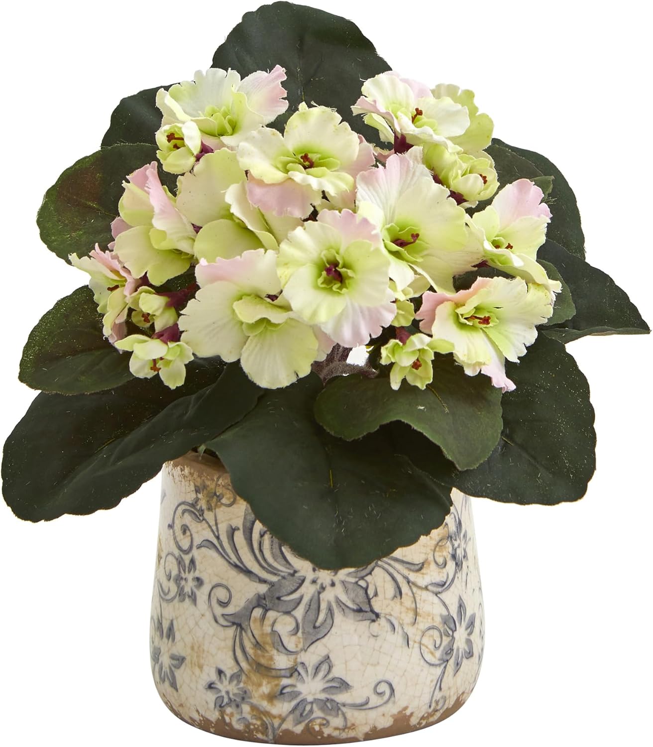 8in. African Violet Artificial Plant in Floral Design Vase (Set of 2)