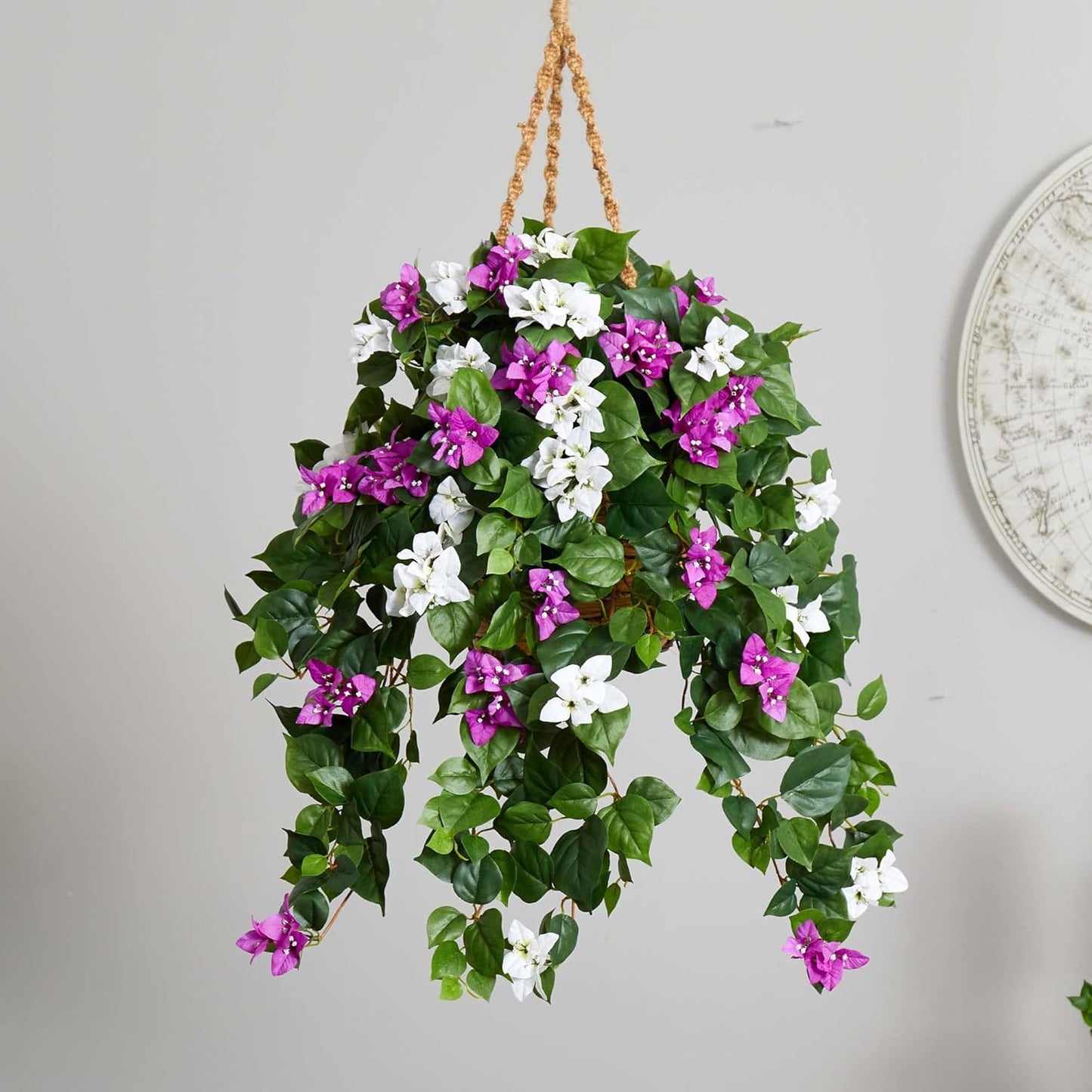 30in. Mixed Bougainvillea Artificial Plant Hanging Basket