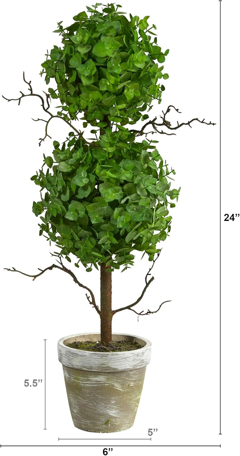 2ft. Eucalyptus Double Ball Topiary Artificial Tree