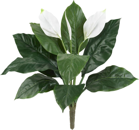 24in. Spathiphyllum (Set of 3) Artificial Plant, Green, 3 Count