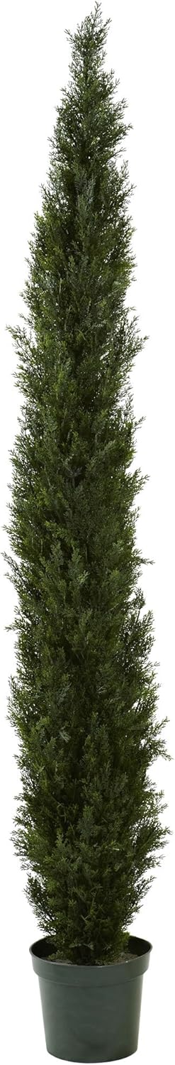 8ft. Mini Cedar Pine Tree with 4249 Tips in 12in. Pot (Two Tone Green)