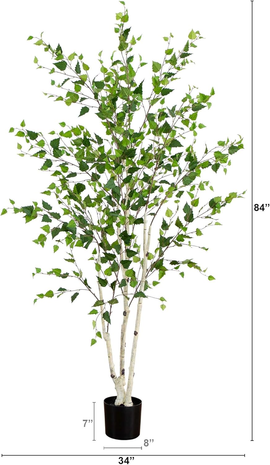 7ft. Artificial Birch Tree with Real Touch Leaves No50
